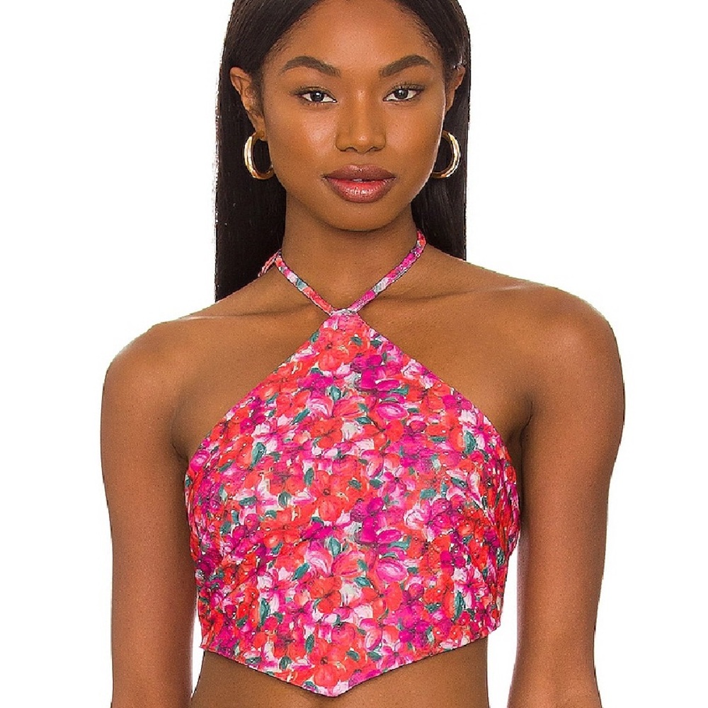 NWT Lovers & Friends Lana Tie Top in Island Floral XL